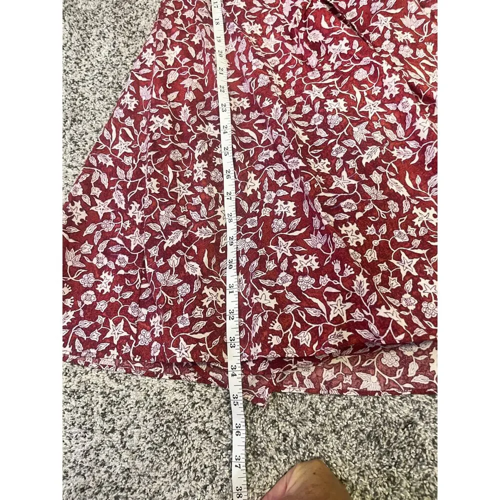 Madewell Red Floral Mini Dress 100% Cotton - Picture 11 of 15